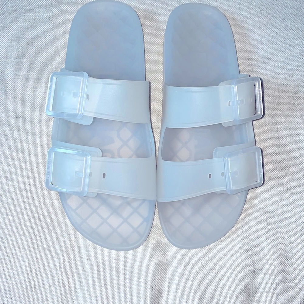MEN'S BALENCIAGA MALLORCA SANDAL IN WHITE/CLEAR